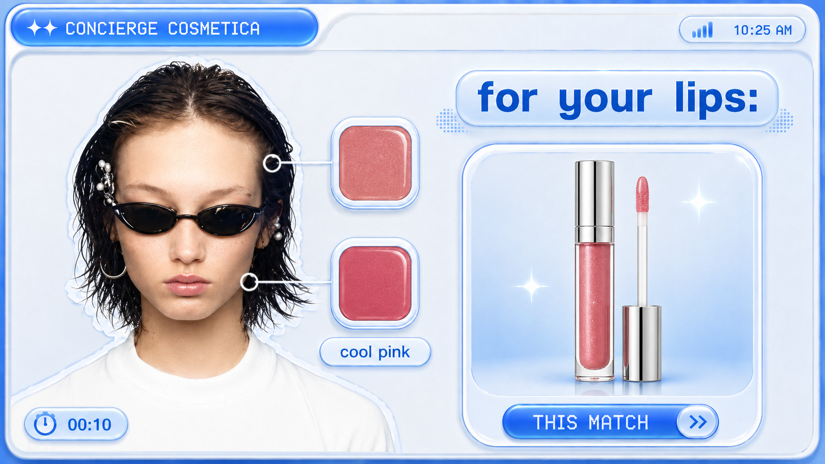 concept output placeholder for a beauty retail recommendation